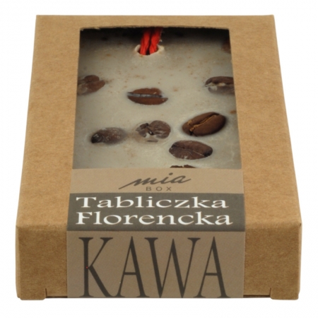 MIA BOX Tabliczka Florencka - zawieszka zapachowa KAWA, 90% wosk sojowy 30g